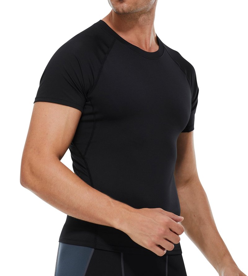 OVIYEGAIN 2 Pack Mens Short Sleeve Compression Shirt Athletic Sports Base Layer T-Shirts Workout Fitness Tops for Men