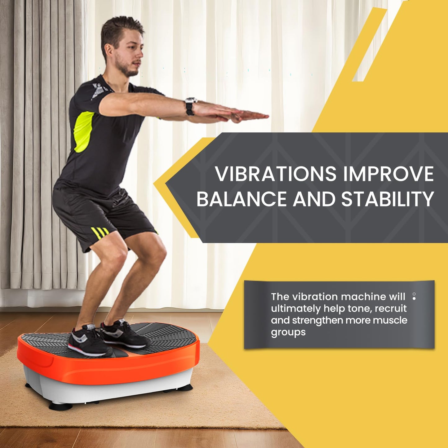 Fitness Vibration Plate Exercise Equipment Whole Body Shape Exercise Machine JFF559C-Blue