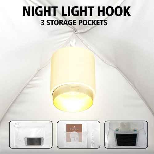 Bed Tent Bed Canopy Breathable 100% for Adult and Kids- Original Design Light Reduction 80% Sleeping Dream Tents Indoor Portable Big Space with String Light 3 Doors Twin Full Queen King Size