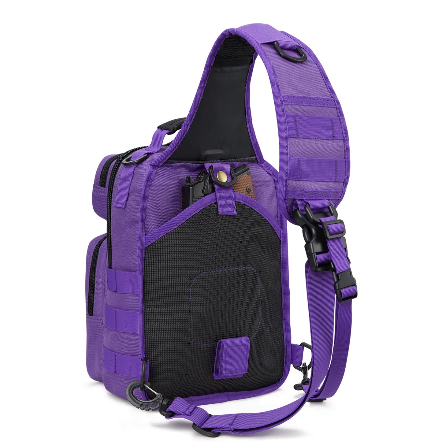 G4Free Tactical Sling Bag Backpack Military Rover Shoulder Sling Pack Molle EDC Small Crossbody Chest Pack(Purple)