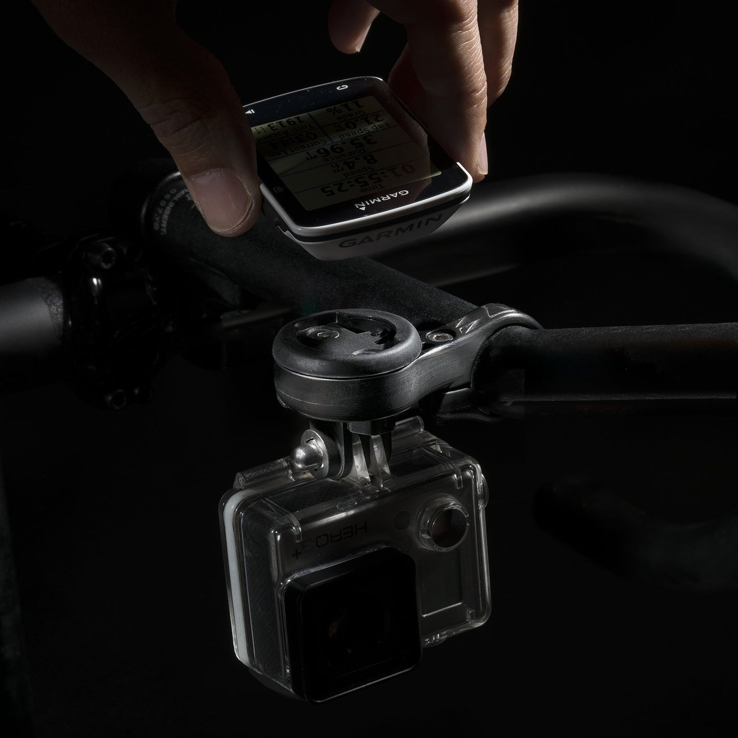 Bar Fly 4 TT Bicycle Accessory Mount, Black, for TT/Tri Bars - Garmin, Wahoo, Polar, Bryton, Cateye, Mio, Joule