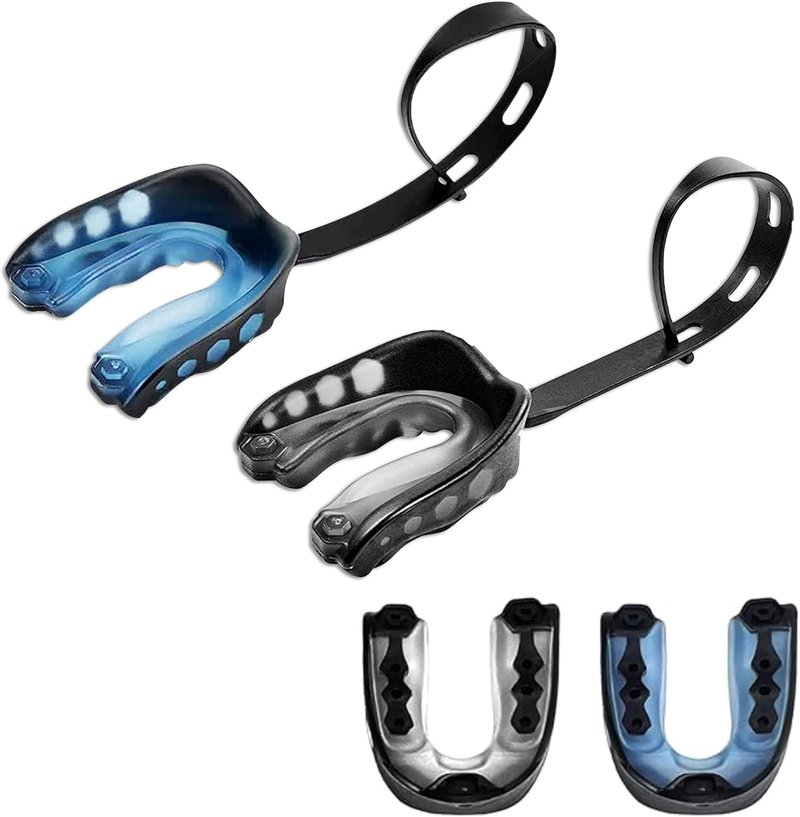 Football Mouthguard for Kids - 2 Pack with Straps & Case | Youth Sports Mouthpiece for Boxing, Basketball, MMA, Lacrosse, Hockey