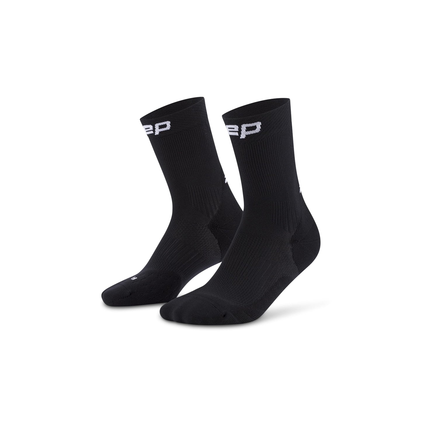 CEP Core Run Mid Cut Compression Socks 5.0, Black, Unisex, LG