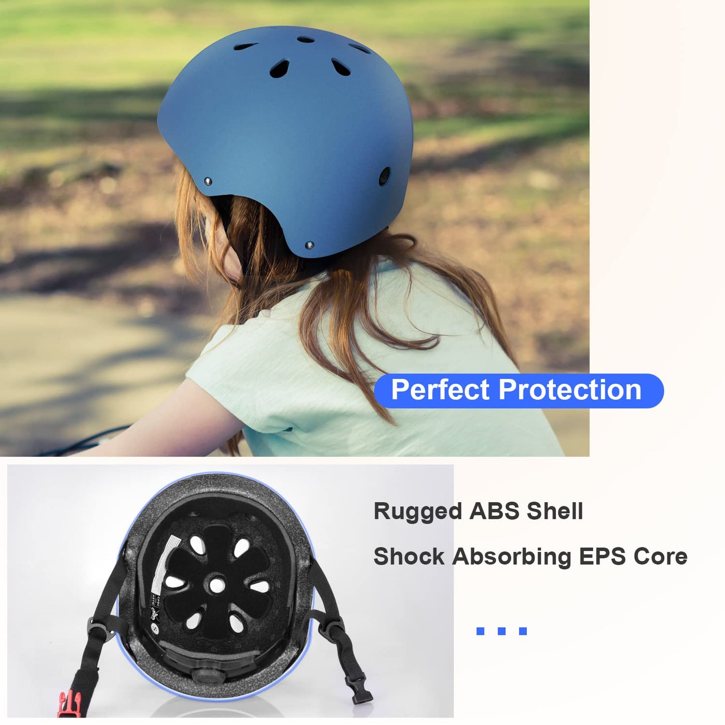 Besttravel Kids Bike Helmet, Toddler Adjustable Toddler Bike Helmet Ages 3-8 Years Old Boys Girls Multi-Sports Safety (Blue)