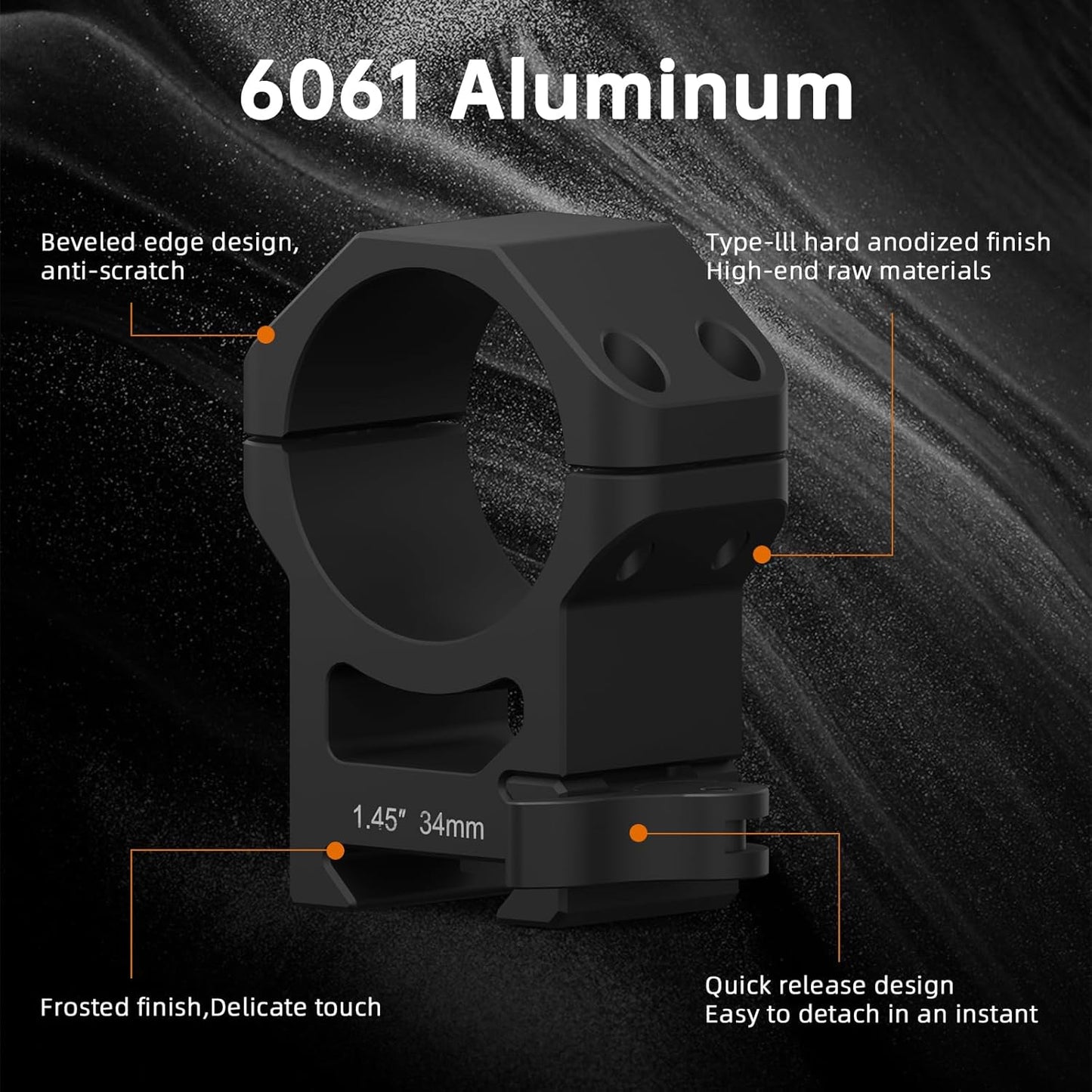 Quick Detach Picatinny Scope Rings - 1 Inch Aluminum Rifle Mount | Multiple Heights Available (1"/30mm/34mm)
