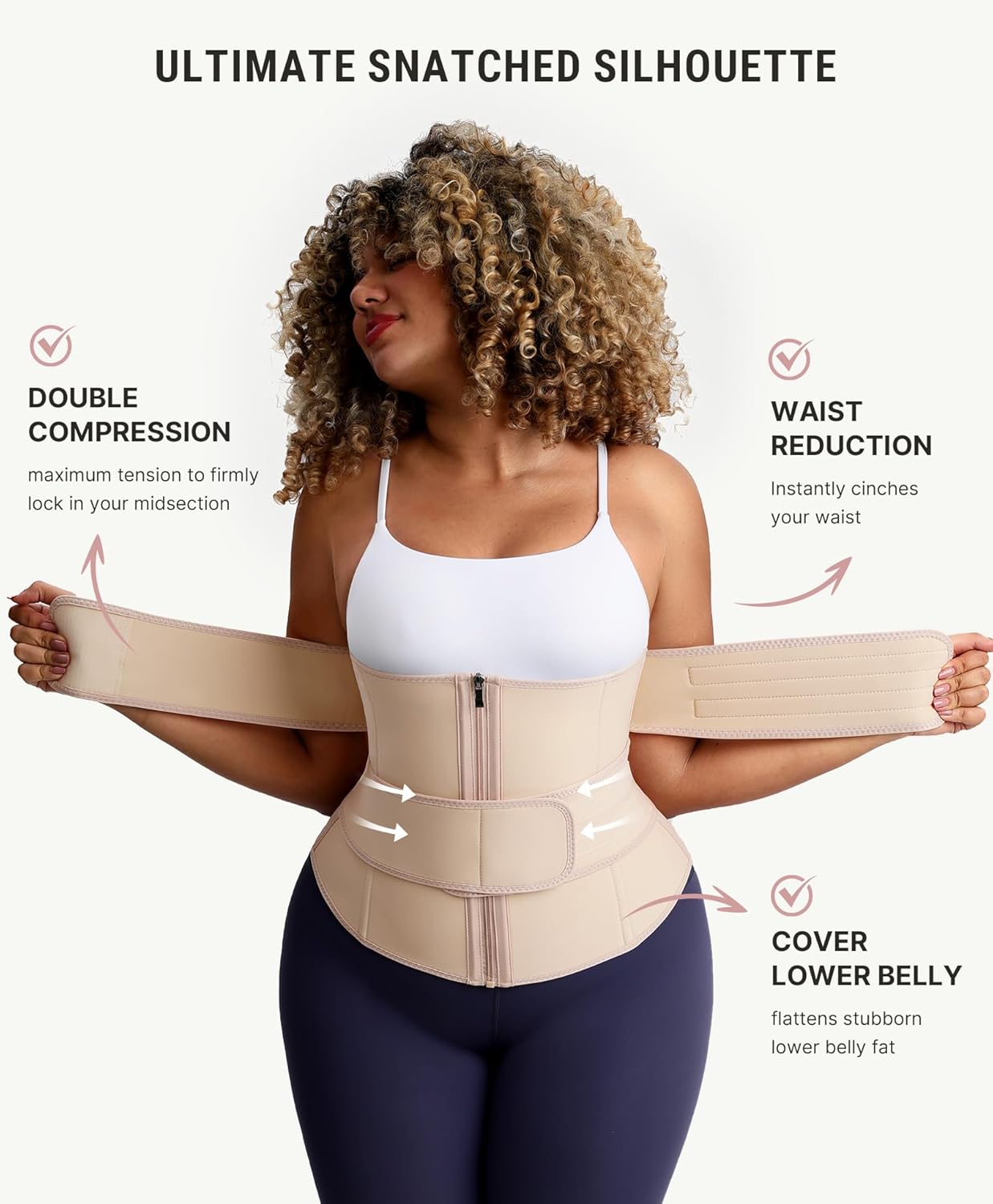 FeelinGirl Waist Trainer for Women - Long Torso Sauna Corset with 7 Steel Bones & Zipper | Ideal for Belly Fat Reduction