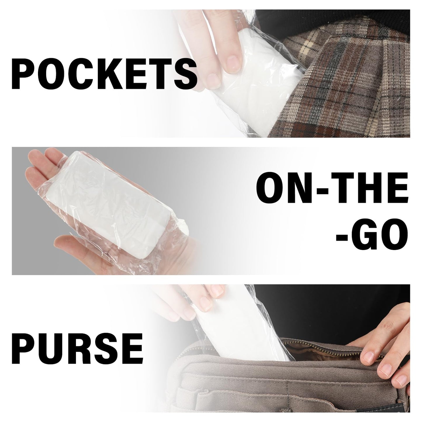 Affrolling 12 Rolls Travel Toilet Paper to Go Packs Soft Camping Toilet Paper Bulk Portable Travel Size Compact Pocket Coreless Tissue Rolls for Purses Women Hiking Camp RV Backpacking Outdoor (Clear)