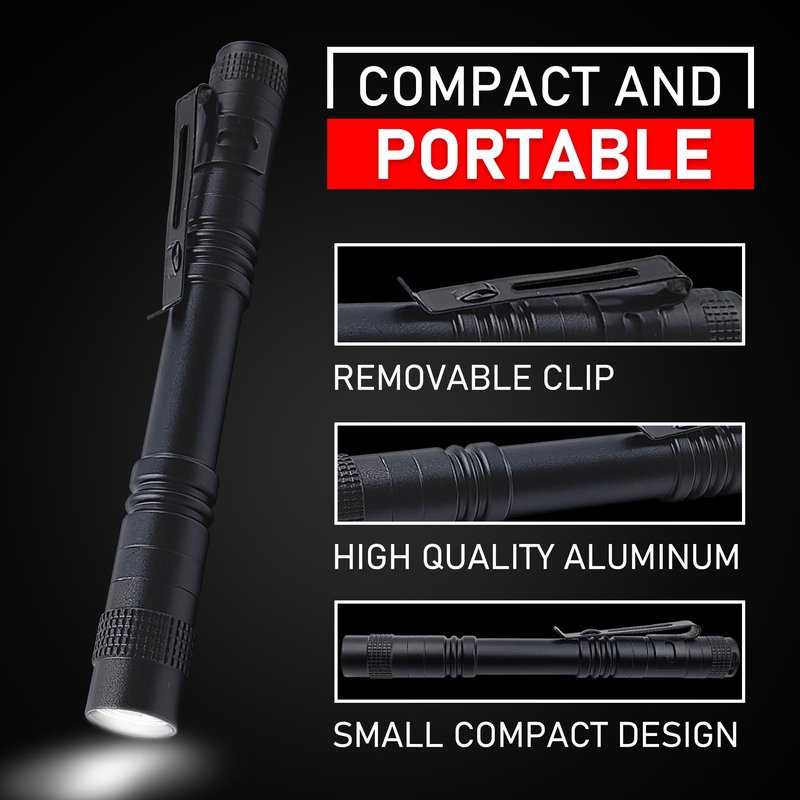 Naiveisland Pen Flashlight, Led Pen Light Flashlights with Clip,High Lumen Mini Pocket Medical Penlight Inspection Flashlight,4-Pack