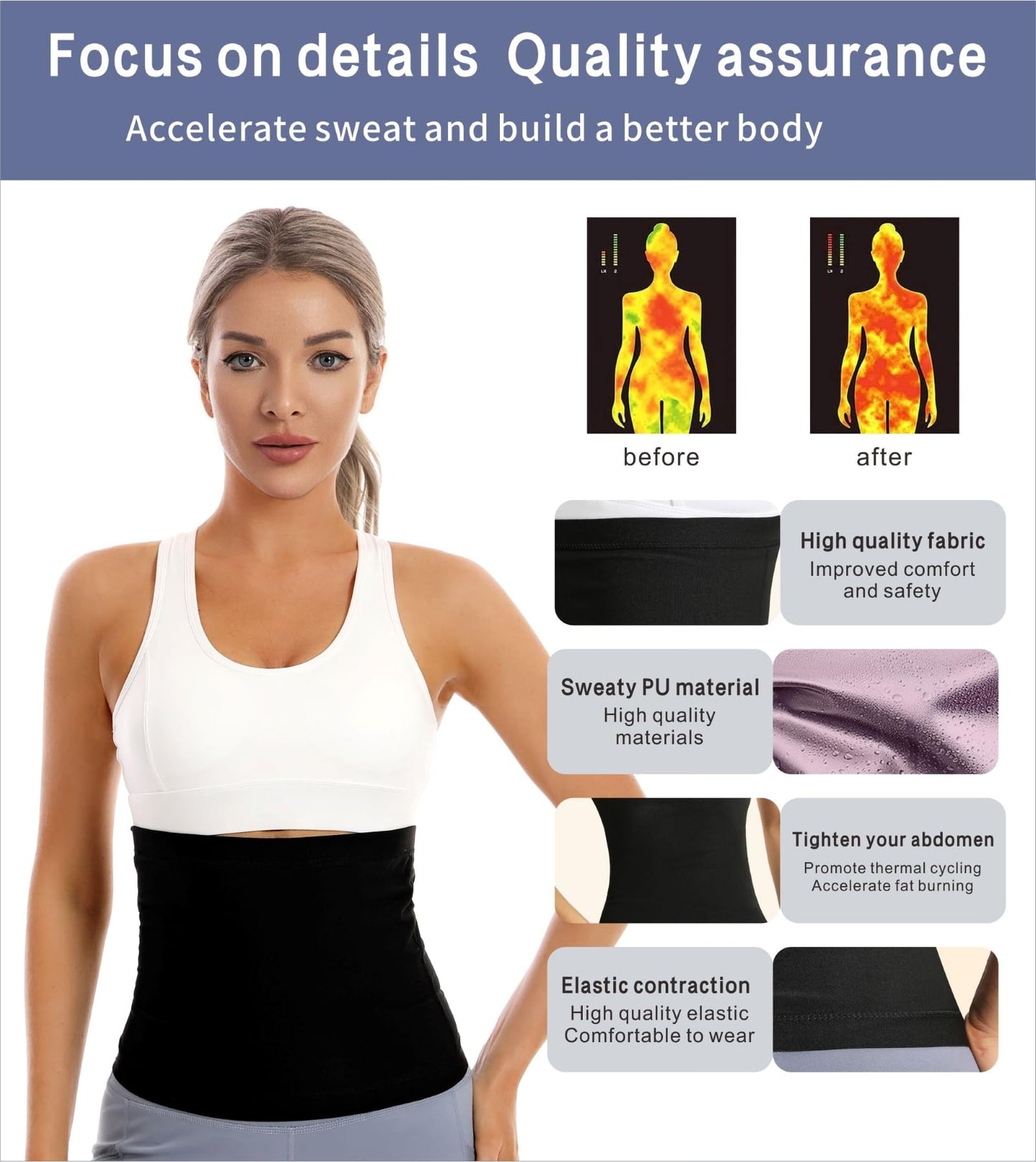 Dokelovy Sauna Suit Waist Trainer for Women,Sweat Waist Trimmer Belt Heat Trapping Weight Loss Shapewear for Women Belly Fat