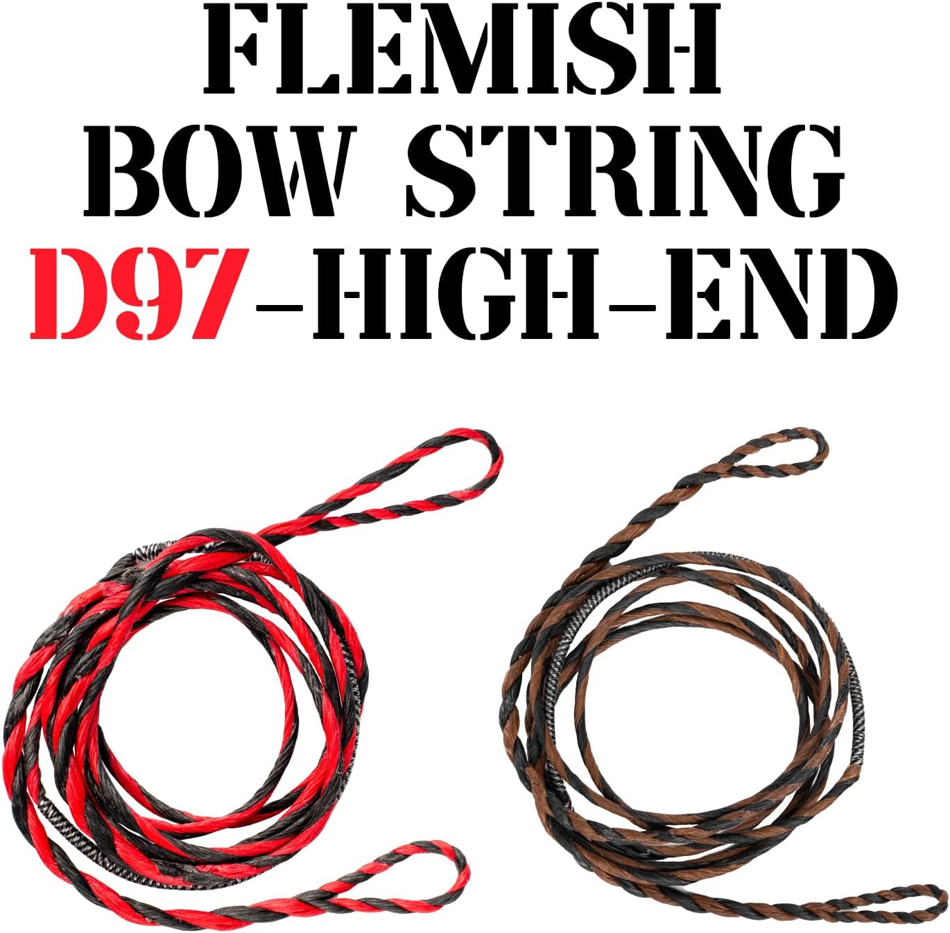 Deerseeker Flemish D97 Bow String - Handmade 16-Strand Fast Flight Bowstring | 54-70in for Traditional Longbow & Recurve Bow