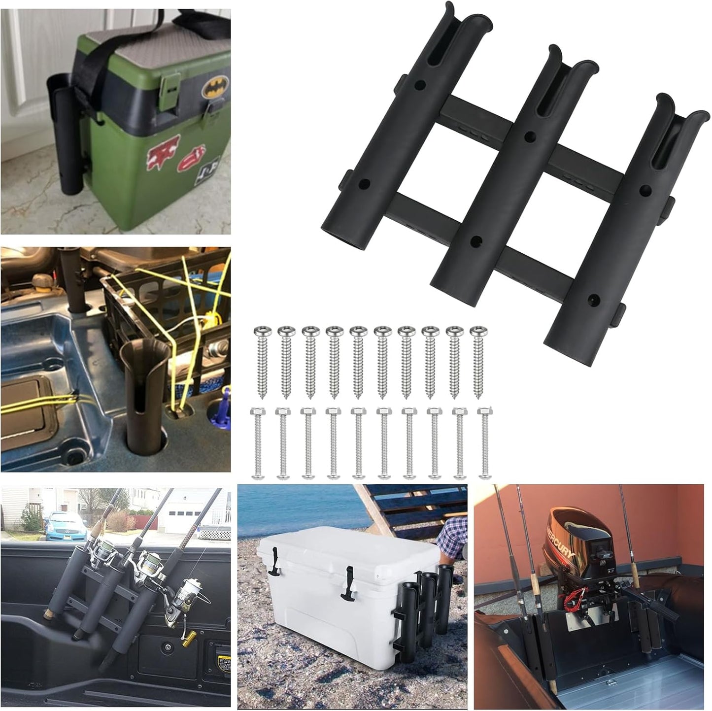 Fishing Rod Holders - Durable Plastic Tube Bracket for Boat, Kayak & Trailer | Portable Design