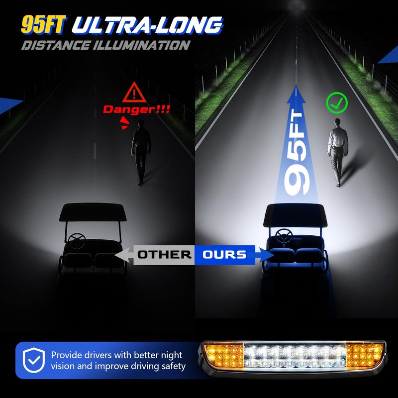 SUPGCPER EZGO LED Headlight Taillight Kit for TXT 1996-2013 Carts, 12V Golf Cart LED Light Bar Kit with Wiring Harness Switch, High-Brightness Street Legal Light Kit