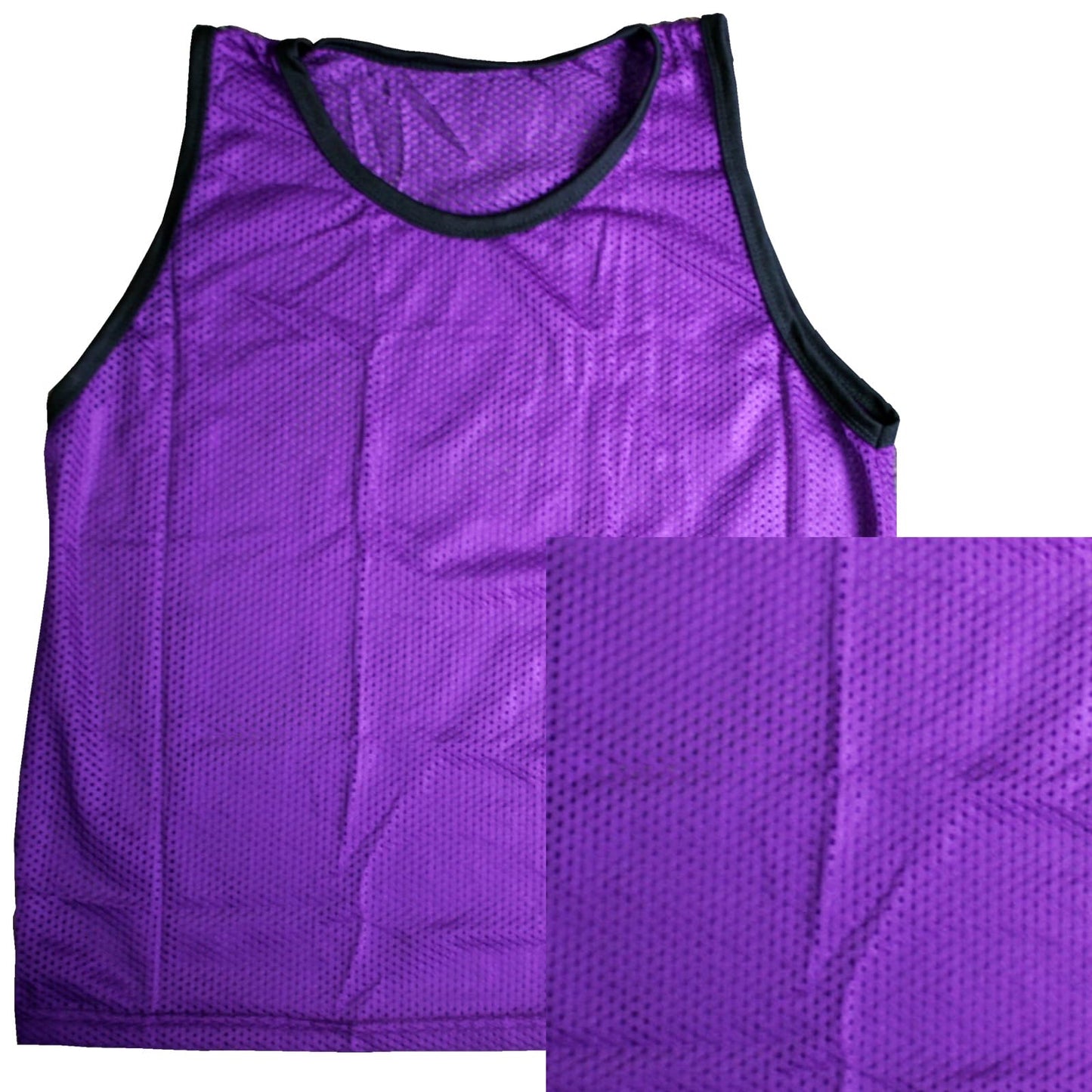 BlueDot Trading Youth Nylon Mesh Scrimmage Training Pinnie Vest for team practice for all kinds of sports soccer, football, basketball, Lacrosse, Purple, 12 Pack