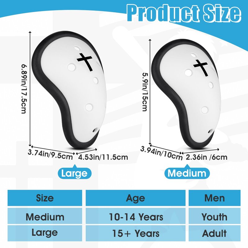 Athletic Cup for Men Baseball Cup Protective Supporter Men's Sports Protection for Football Rugby Comfort Fit MMA Lightweight with Cross Design (Large)