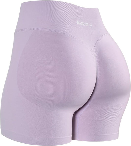 Aurola Workout Shorts for Women - No Roll Up, Squat Proof Seamless Compression | 2.5-6.5 Sizes