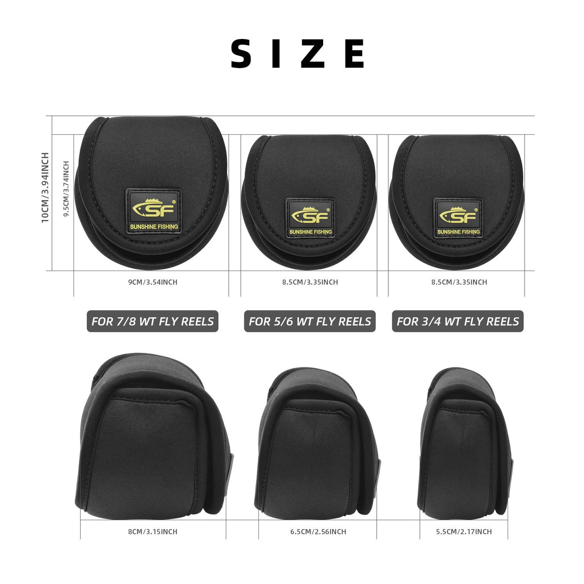 SF Fly Fishing Reel Cover Case Pouch or Fly Reel Black Fit 5/6 wt