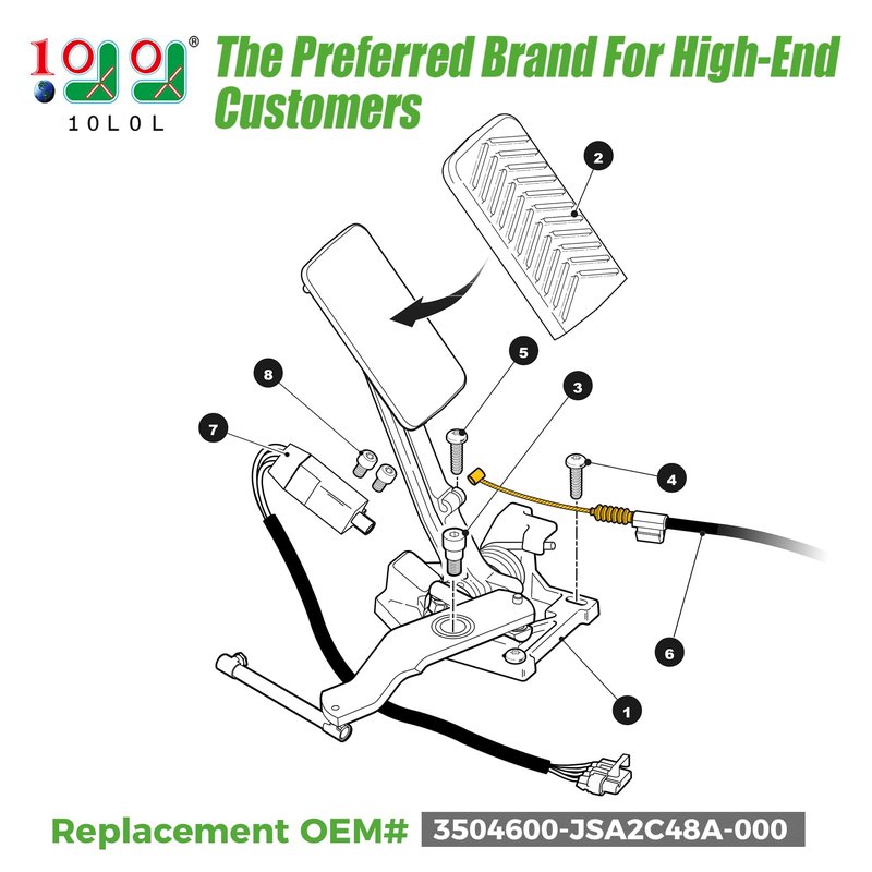 10L0L Golf Cart Accelerator Pedal Return Spring Compatible with EZGO RXV Electric 2008-up Golf Cart,Throttle Return Spring Replacement OEM# 3504600-JSA2C48A-000