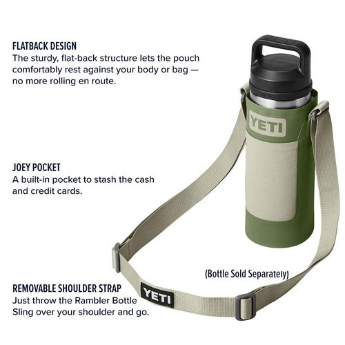 YETI Small Bottle Sling for Rambler 18 oz. Bottle, Highlands Olive