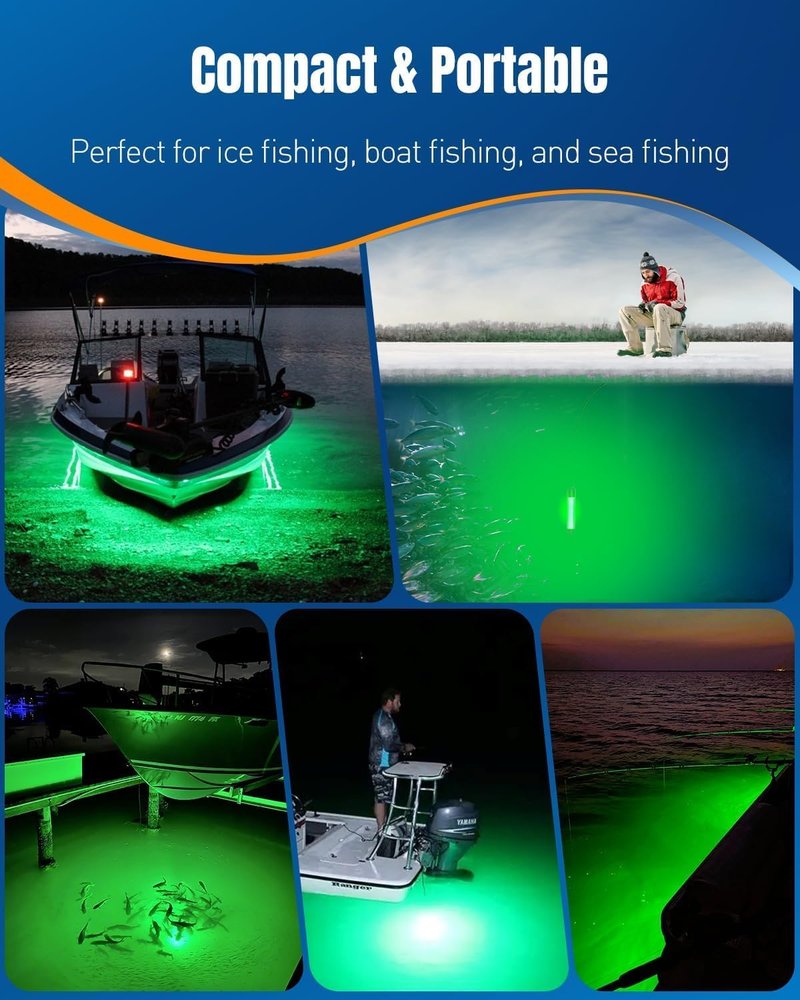 Pawfly 13W LED Green Fishing Light - 1,300 Lumens Waterproof | Compatible with Milwaukee 18V Battery