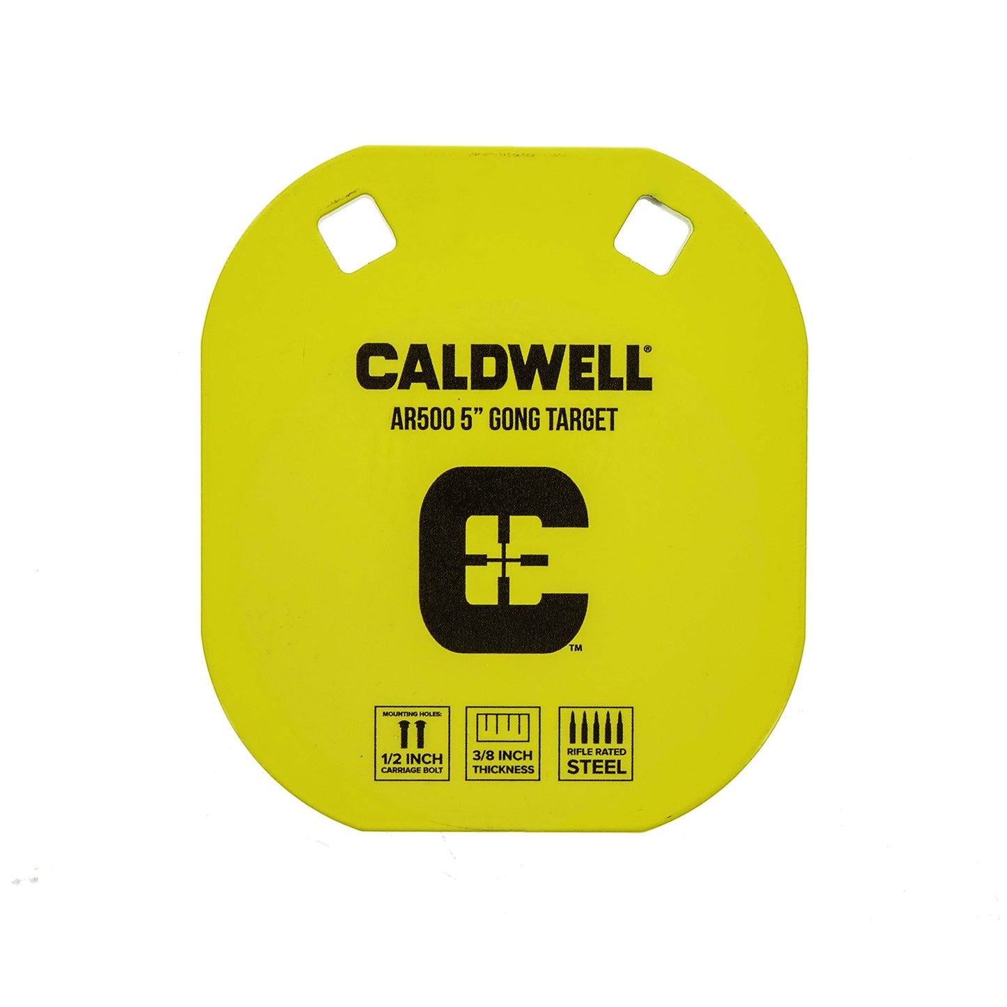 Caldwell High Caliber AR500 Steel Target 5" Gong, 3/8" Thickness, Rifle Rated for Precision Shooting and Target Practice