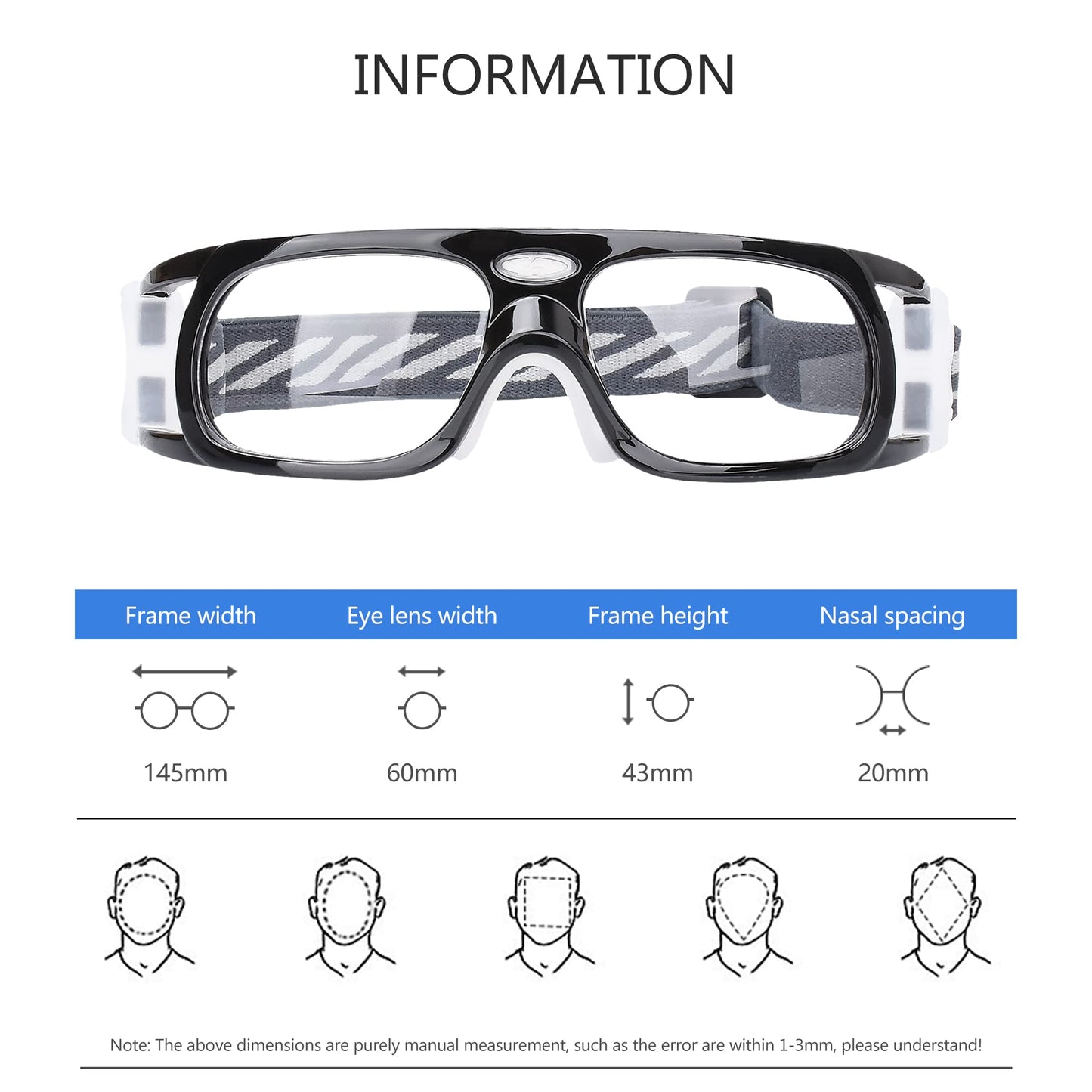 SooGree Men Basketball Glasses.Soccer Football Sport Protective Eyewear Safety Goggles,Sports Glasses with Replaceable Lens