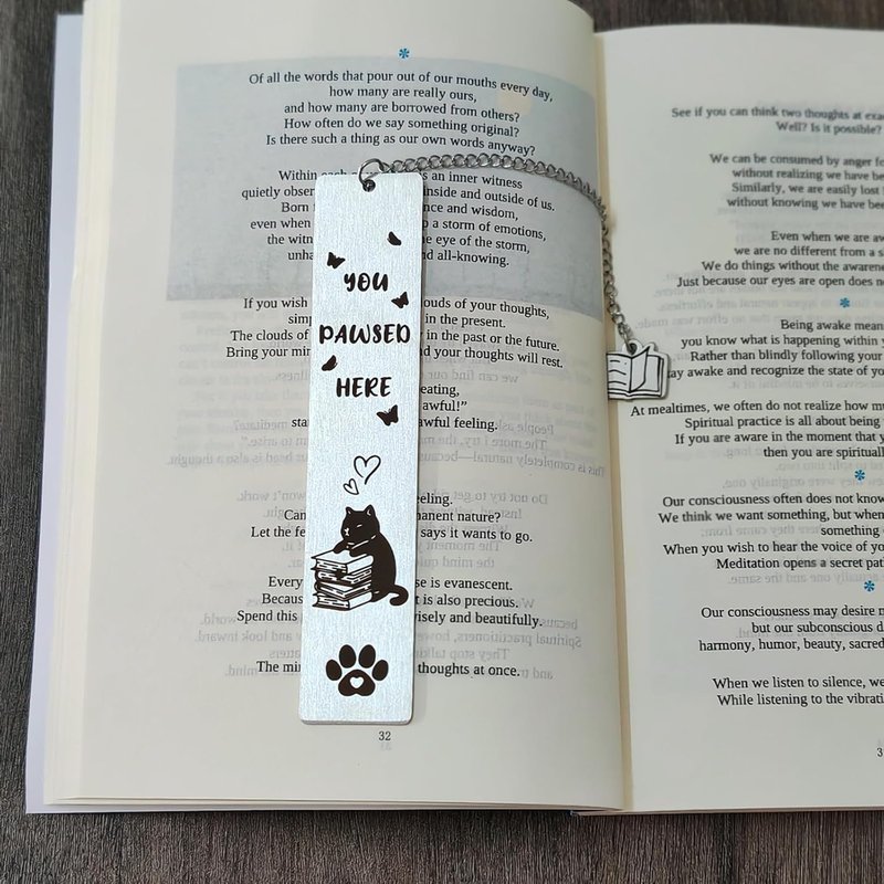 Cat Metal Bookmark - Cute Durable Bookmark for Book Lovers | Perfect Gift for Cat Lovers (Black Cat)