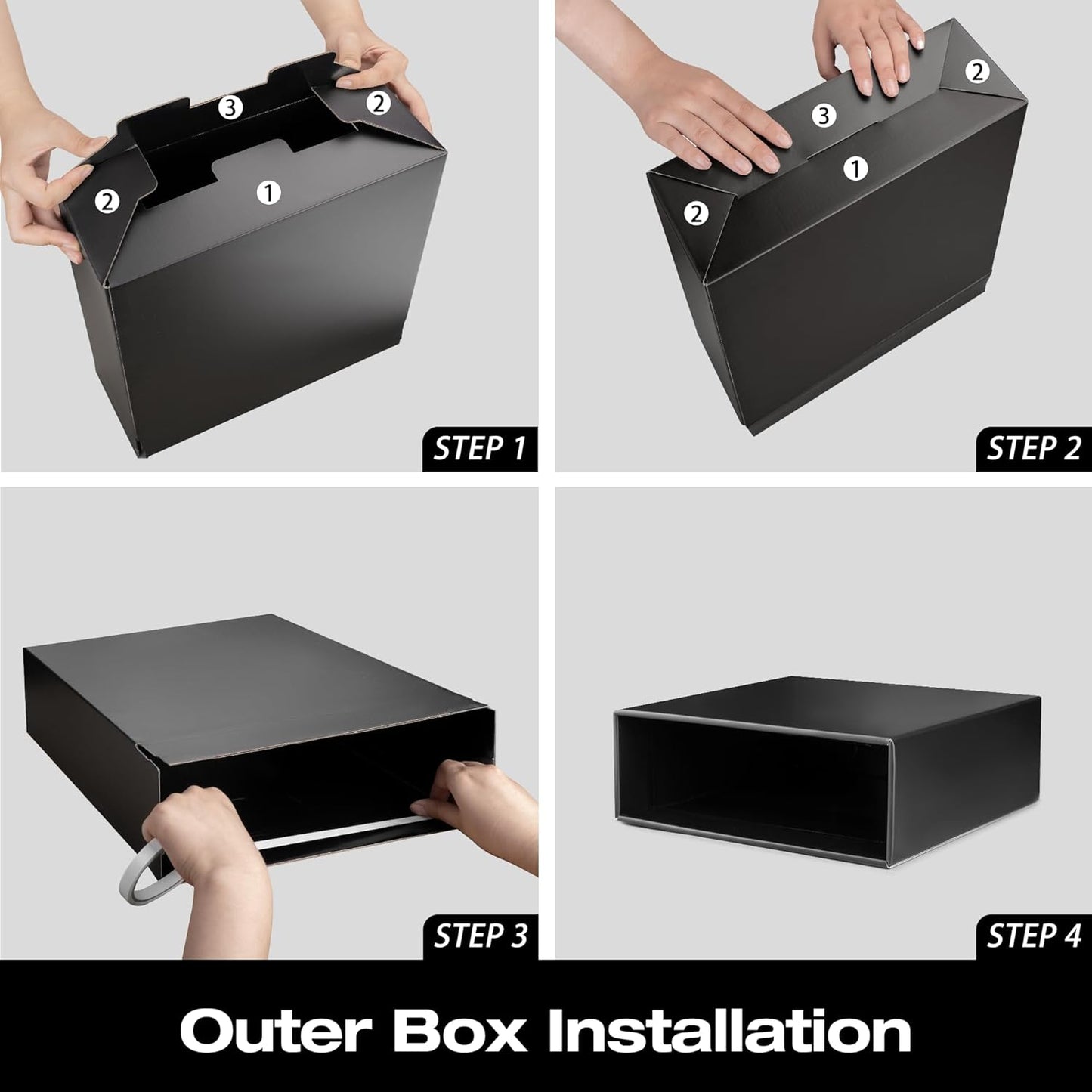 Trading Card Storage Box - Black Organizer with 48 Dividers & Scratch-Resistant Coating | Holds 12-600 CT Cards