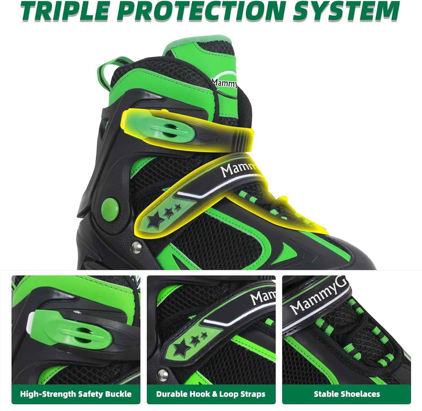 Adjustable Inline Skates for Kids | Light-Up Wheels | Ages 4-16 | Boys & Girls