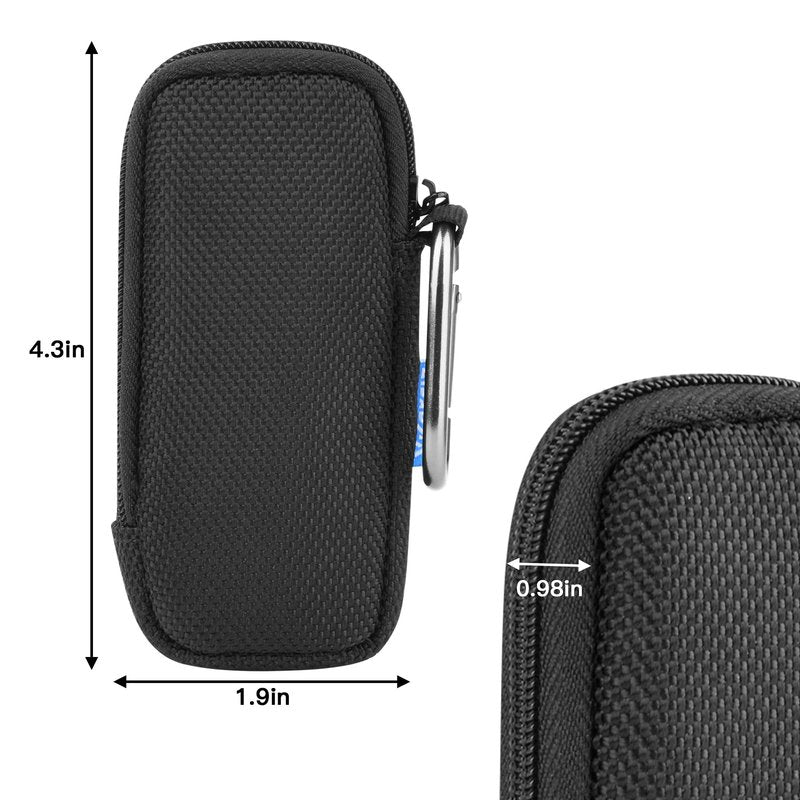 Xxerciz Heart Monitor Case for Kardiamobile Personal EKG/ 6L EKG Device, Protective Travel Case Nylon Storage Bag Cover with Soft Liner and Carabiner Clip, Black