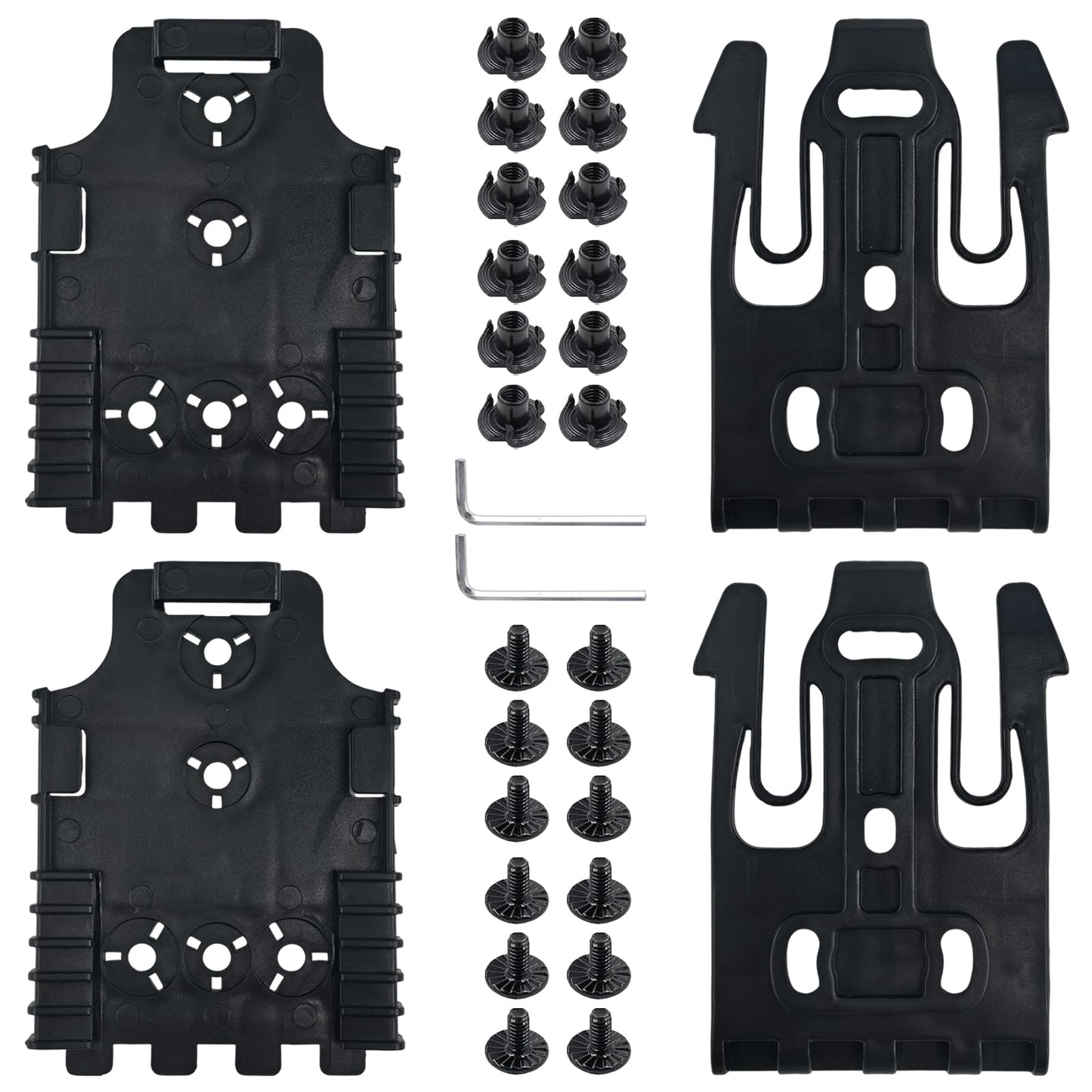 LAFENLIN Quick-Lock System 2-Pack for Tactical Holsters [Secure & Fast Swap] - A Few Seconds Detach Mount for Police, Security & Range Shooters, Fits Duty Belts & Thigh Rigs (Black)