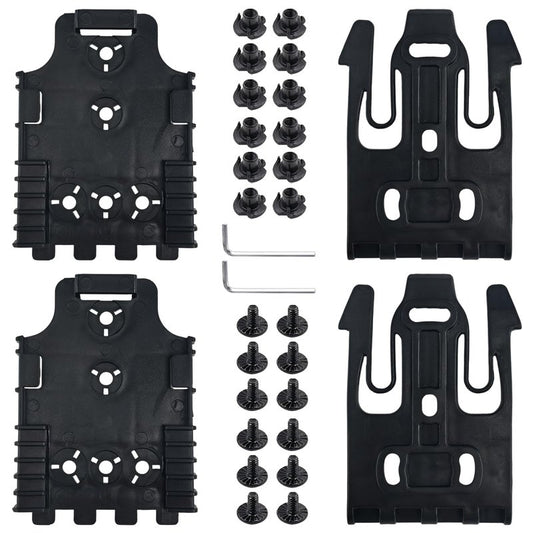 LAFENLIN Quick-Lock System 2-Pack for Tactical Holsters [Secure & Fast Swap] - A Few Seconds Detach Mount for Police, Security & Range Shooters, Fits Duty Belts & Thigh Rigs (Black)