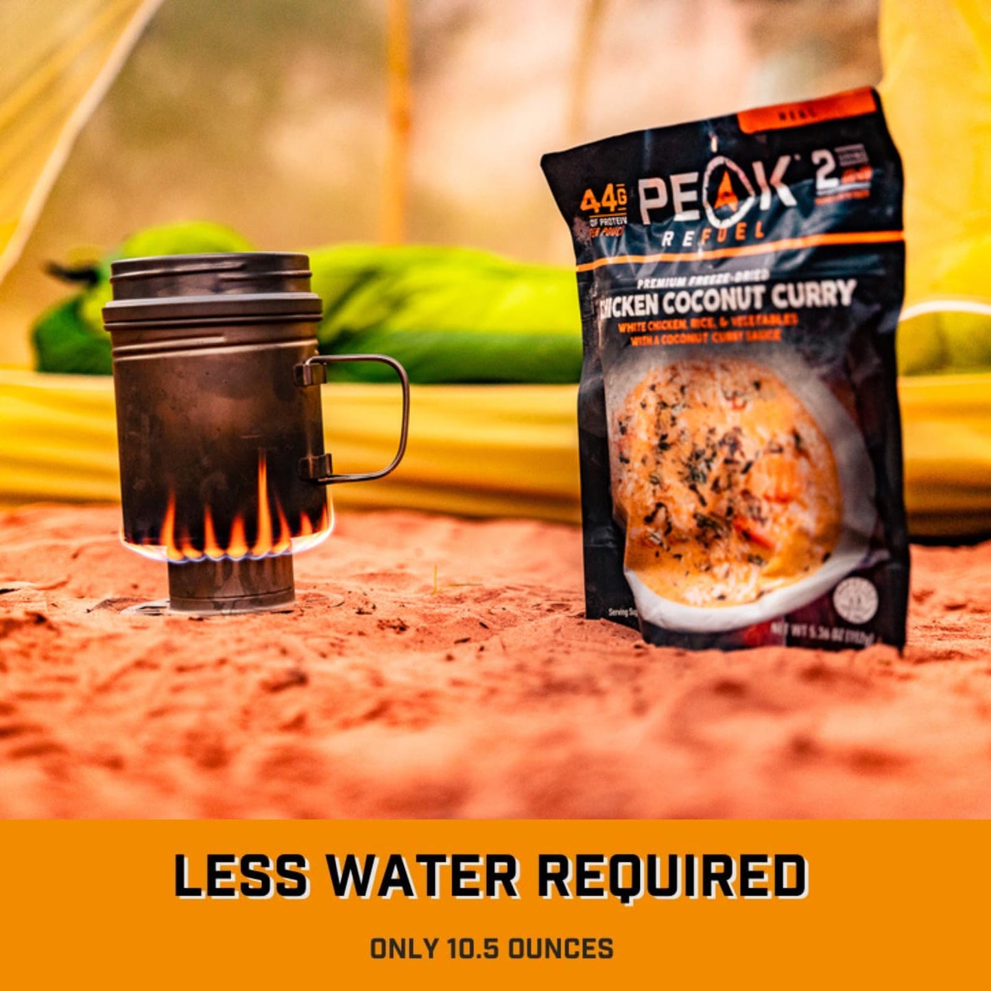 Peak Refuel Chicken Coconut Curry | Freeze Dried Backpacking and Camping Food | Amazing Taste & Quality | High Protein | Real Meat | Quick Prep (2 Serving Pouch)