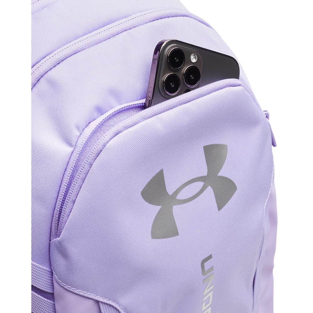 Under Armour Unisex Hustle 6.0 Backpack, (538) Transparent/Transparent/Metallic Silver, One Size Fits Most