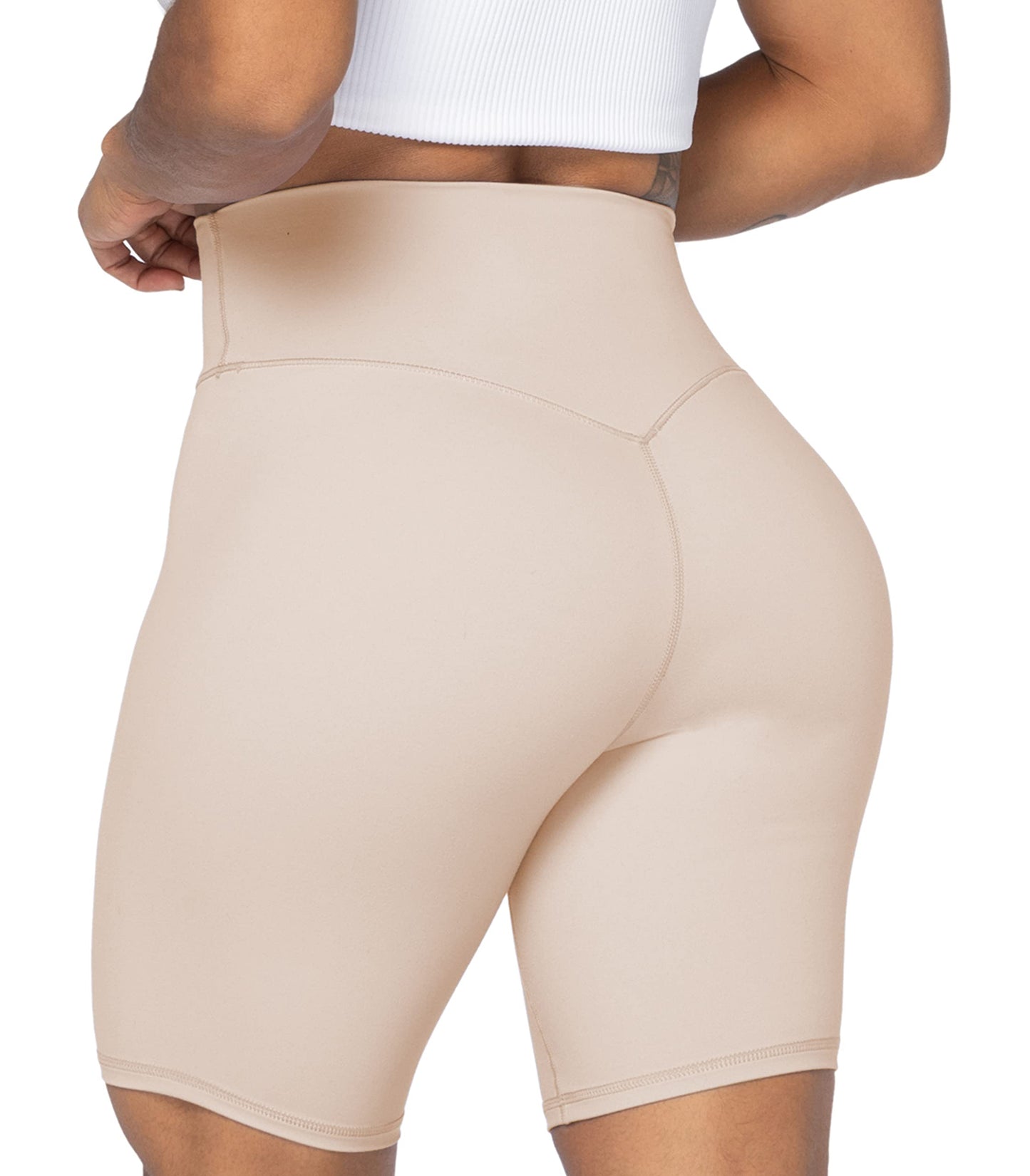 Sunzel Women's No Front Seam High Waisted Biker Shorts for Yoga Workout