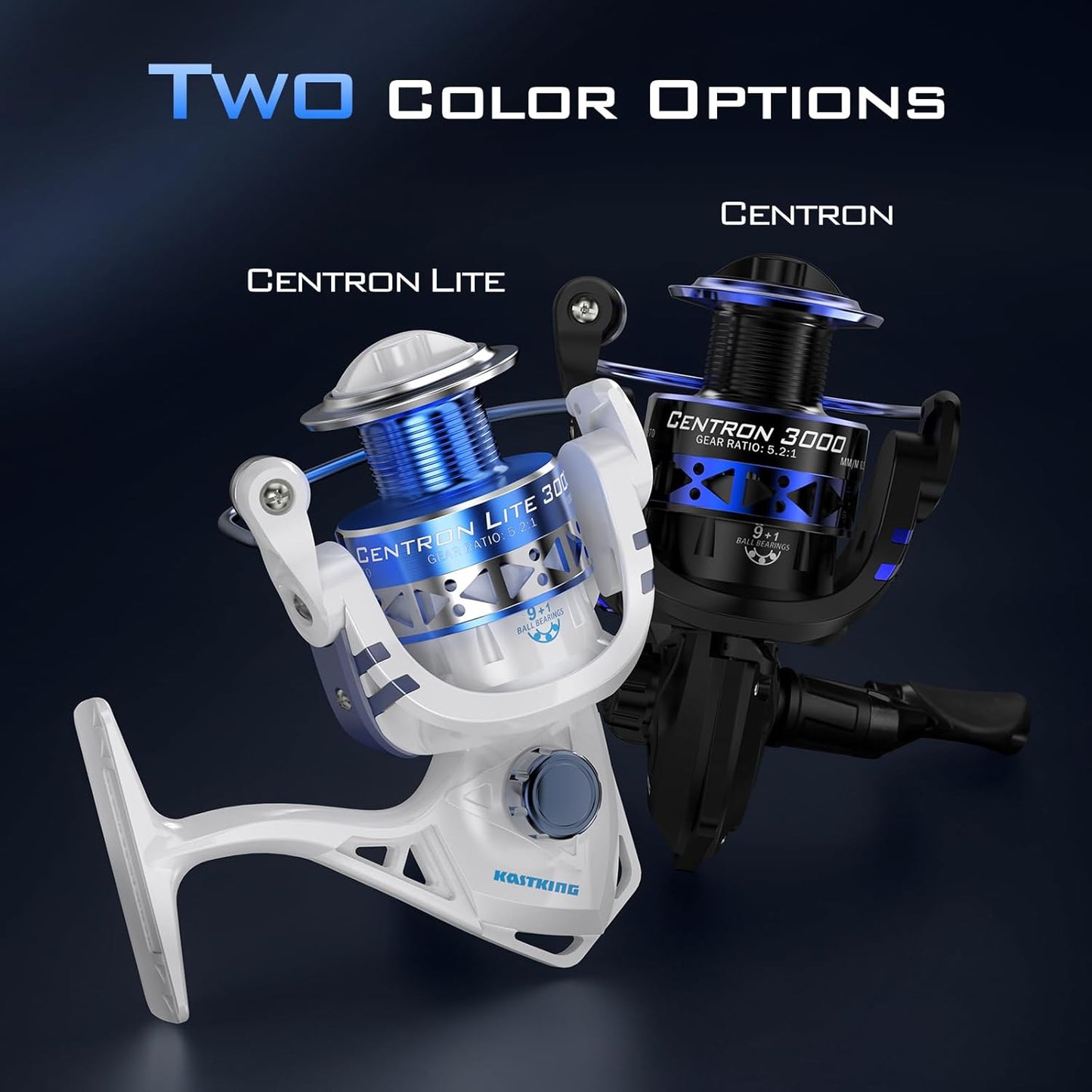 KastKing Centron Spinning Reel - Ice Fishing Gear, 500 Size, 17.5 Max Drag, 5.2:1 Gear Ratio, Ultra Smooth Performance