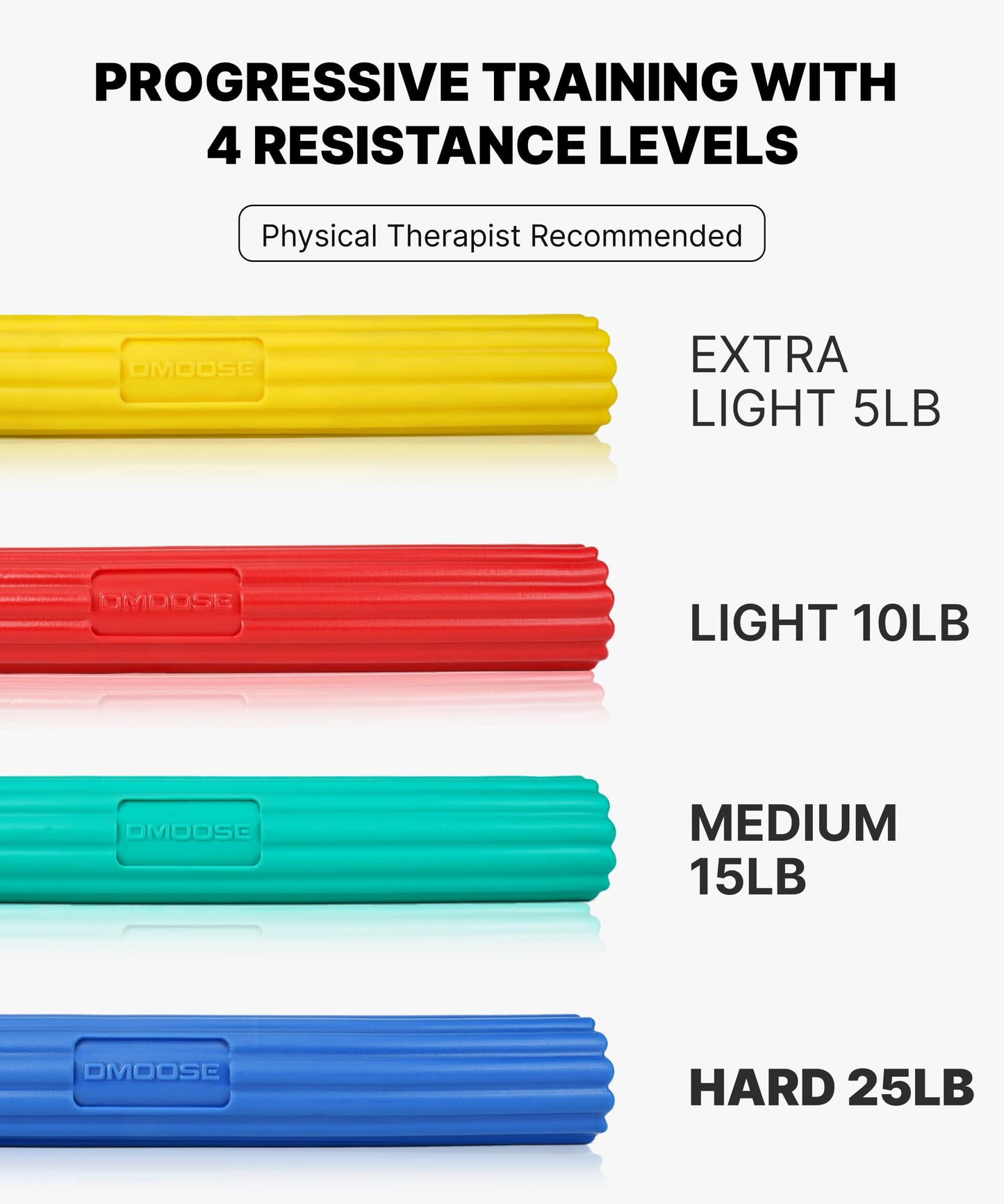 DMOOSE FITNESS Flex Bar (4 in 1-Yellow, Red, Green & Blue)