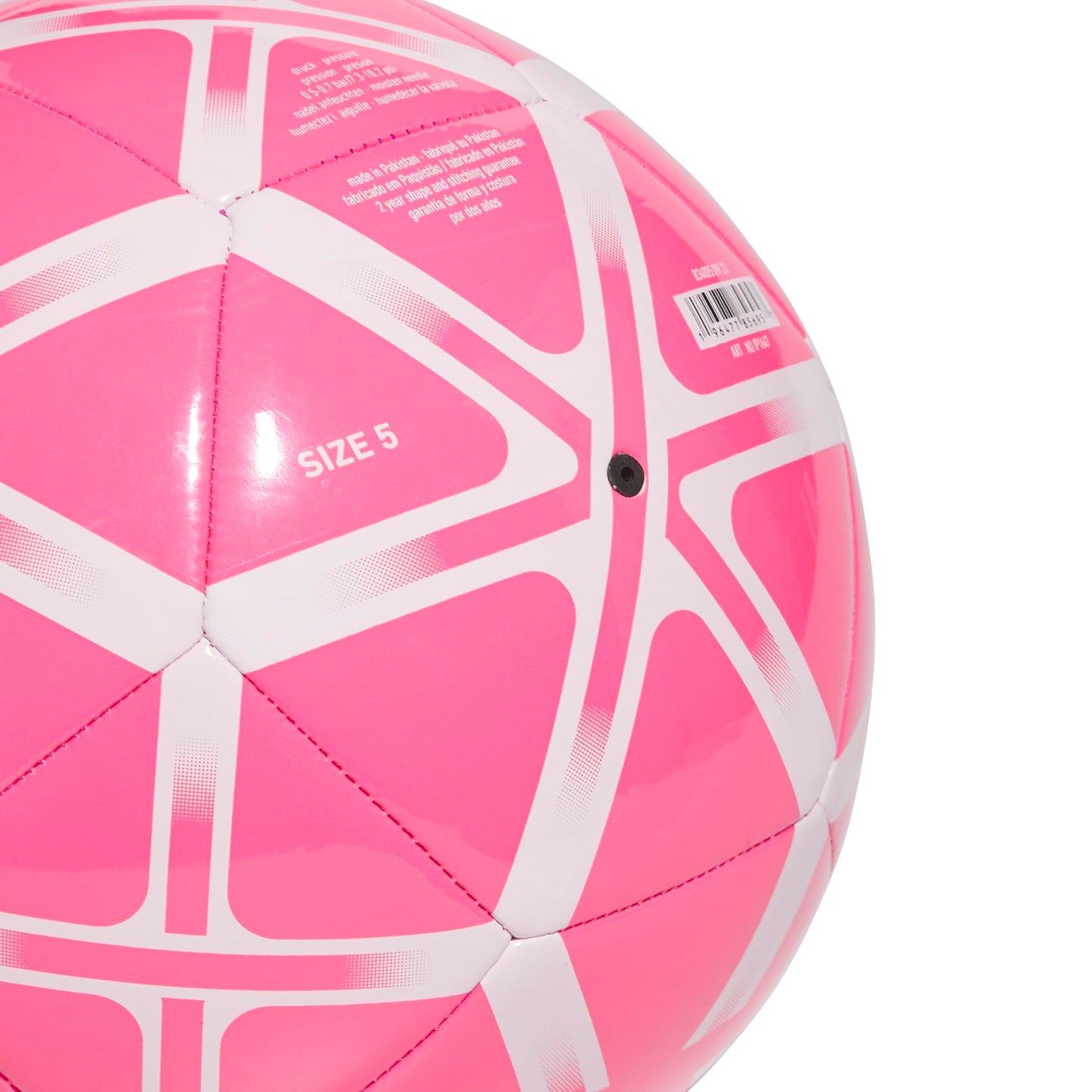 Adidas Unisex Starlancer Club Soocer Ball, Solar Pink/White, 4