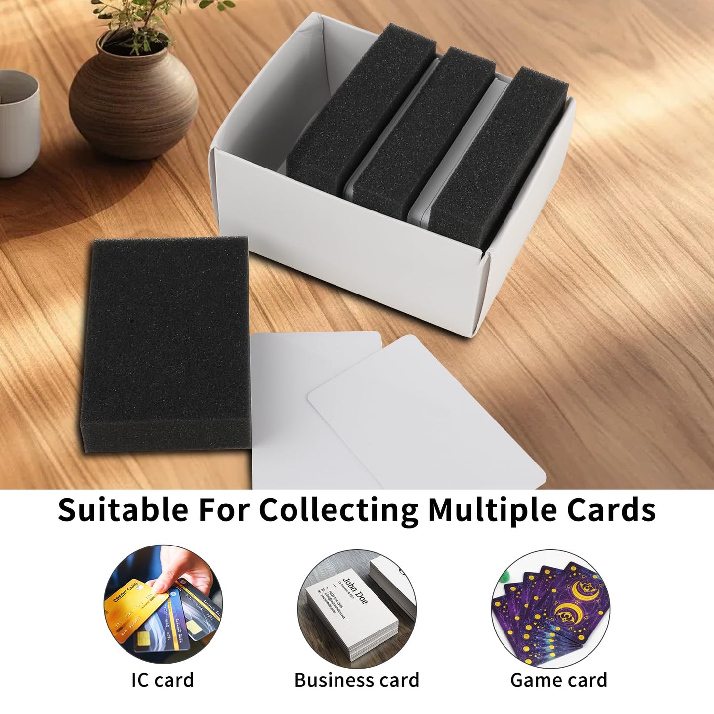 50 Pcs Trading Card Box Foam Inserts,40D High Density Card Storage Foam Dividers,Foam Spacers for Trading Card Storage Boxes,Prevent Card Movement,Fits Sports Cards,Game Card Organizers,Collection