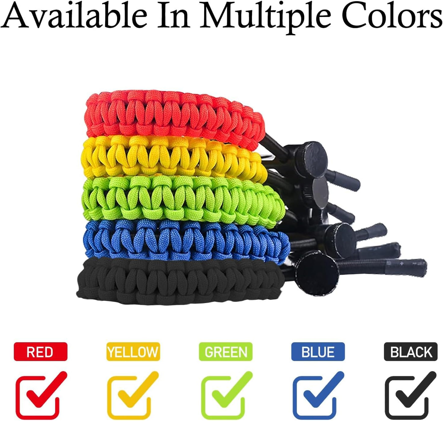 Archery Bow Wrist Sling - 550 Paracord Strap with Stretch Lanyard | Fits Compound & Recurve Bows