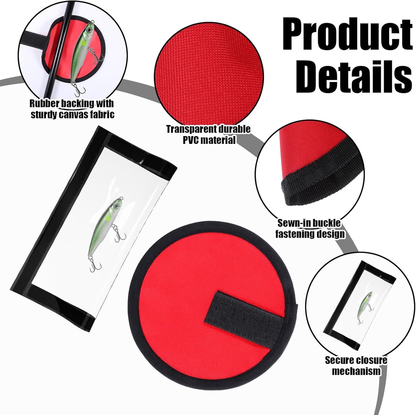 Fishing Lure Wraps Set - 6 Pcs Clear PVC Fishing Rod Covers | Protectors for Fish Hooks & Lures