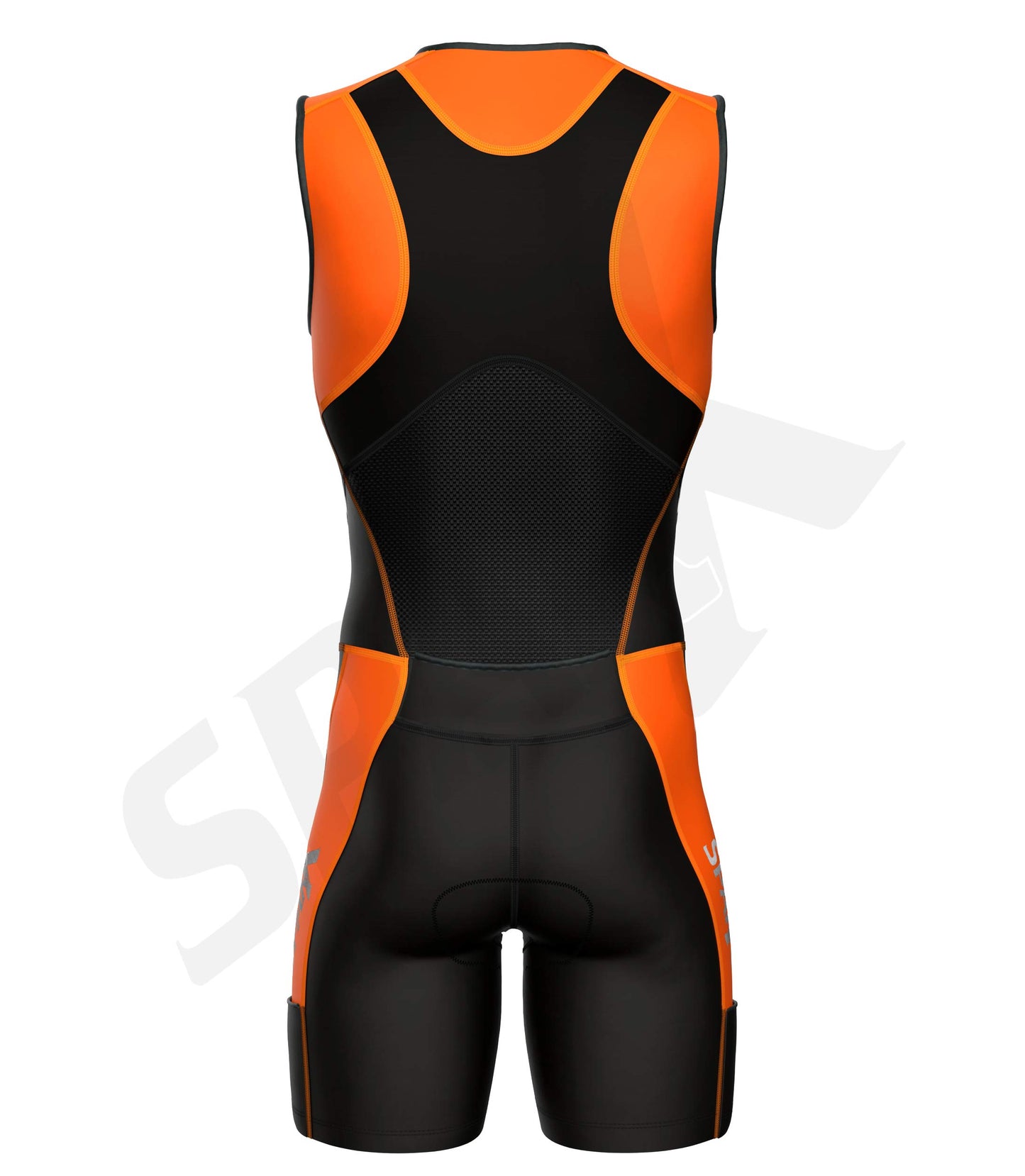 Sparx X Triathlon Suit Men Racing Tri Cycling Skin Suit Bike Swim Run (Orange_Elite, 3XL)