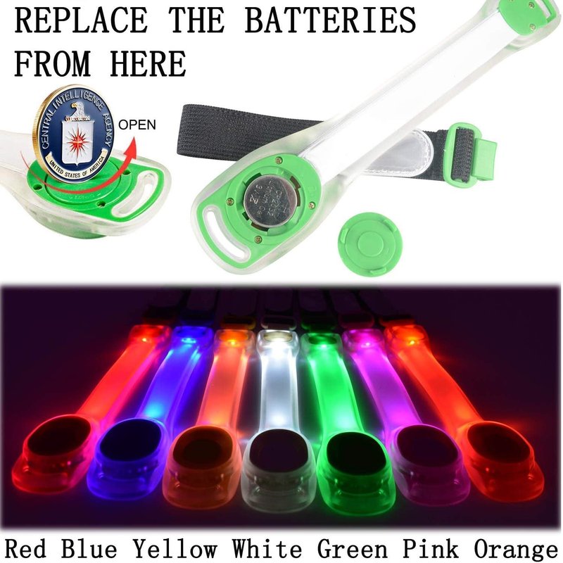 Premium LED Light Up Armband, Reflective Adjustable Wearable Silicone Running Belt Strap / Waterproof Glow in the Dark for Running Jogging Walking Cycling Concert Camping Outdoor Sports (Colorful)