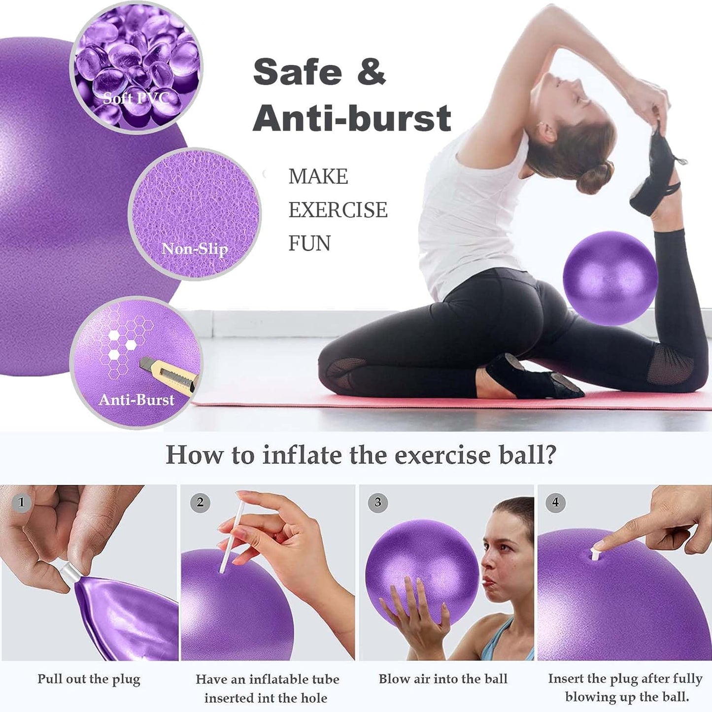 pilates ring circle set 13 pcs pilates equipment accessories for home workouts includes 9.8” pilates ball 12” magic circle yoga ring and resistance bands for women pilates ring and ball set gift