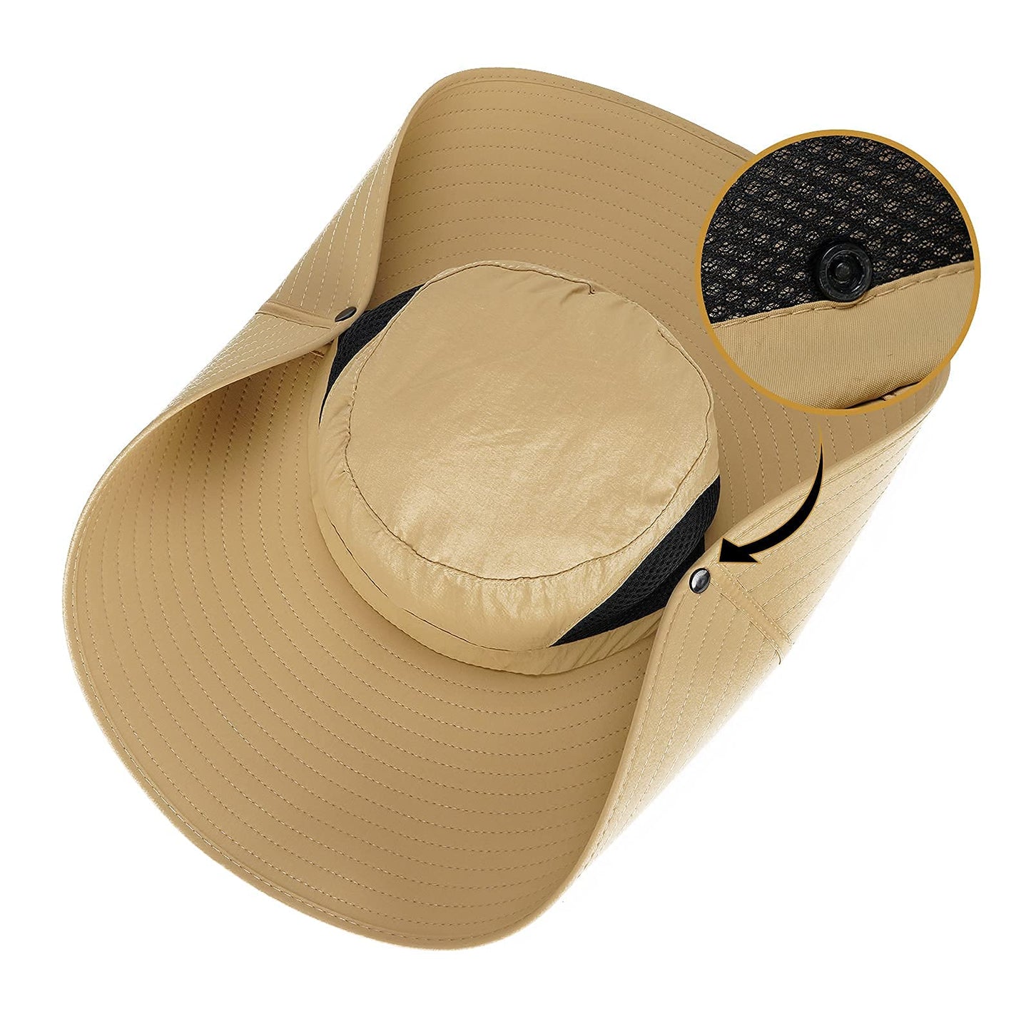 Leotruny Women Super Wide Brim Sun Hat UPF50+ Waterproof Bucket Hat for Fishing, Hiking, Camping (C05-army Green)