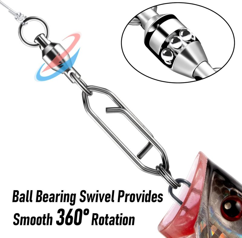 Fishing Power Speed Clips - 50-Pack 25LB | Durable Fishing Accessories with 30-Pack Swivels 33LB