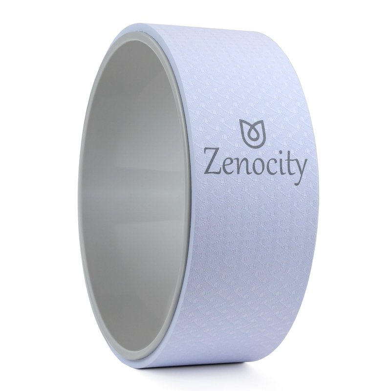 Yoga Back Roller - Yoga Wheel for Stretching and Back Pain Relief - Back Stretcher - Foam Roller - Best Balance Accessory for Stretching - Thick Padding for Comfort - Improve Flexibility (Gray)