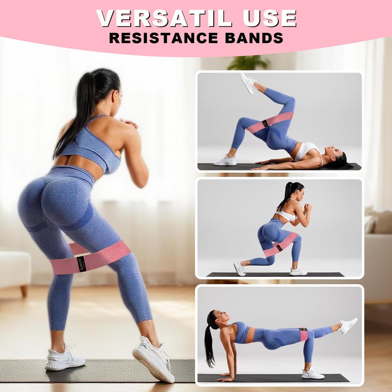 Resistance Bands for Working Out, Fabric Loop Exercise Bands for Legs and Butt, Workout Bands Set for Women and Men, 3 Booty Bands for Yoga, Pilates and Fitness