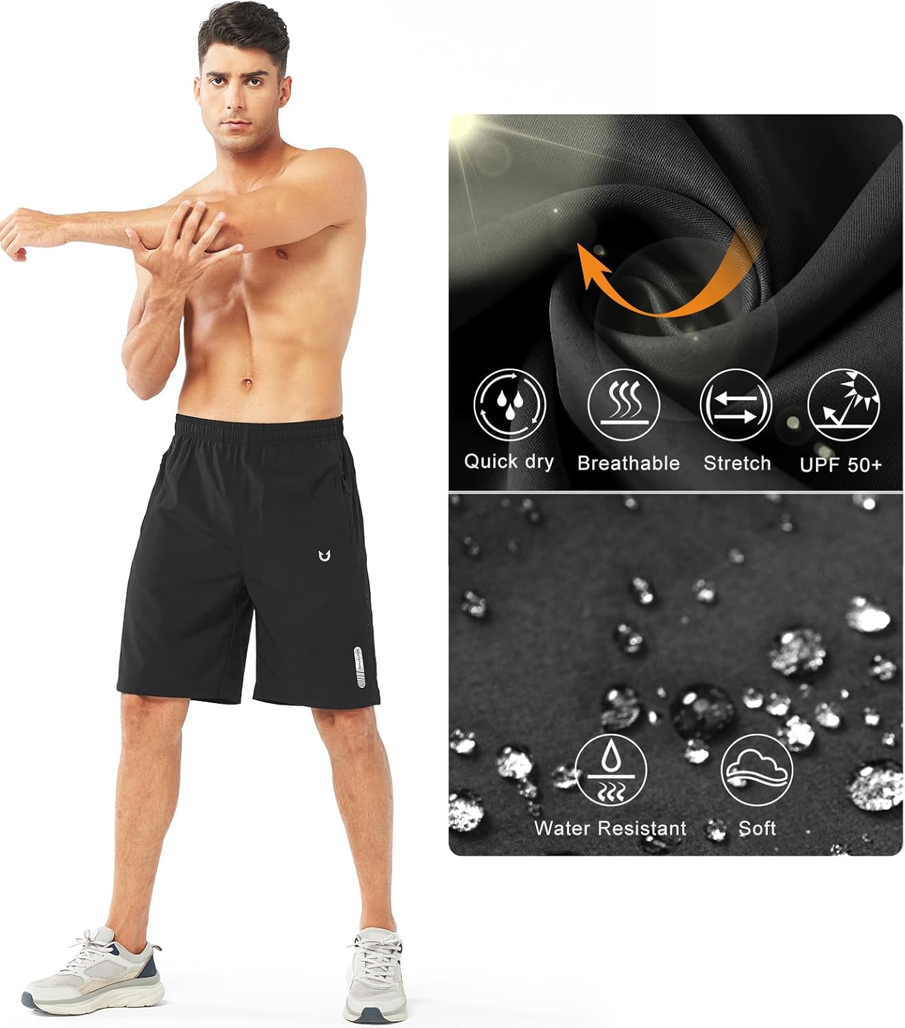 NORTHYARD Men's Athletic Running Shorts - Quick Dry Lightweight Gym Shorts with 3 Zipper Pockets | 7/9/5 Inch Options