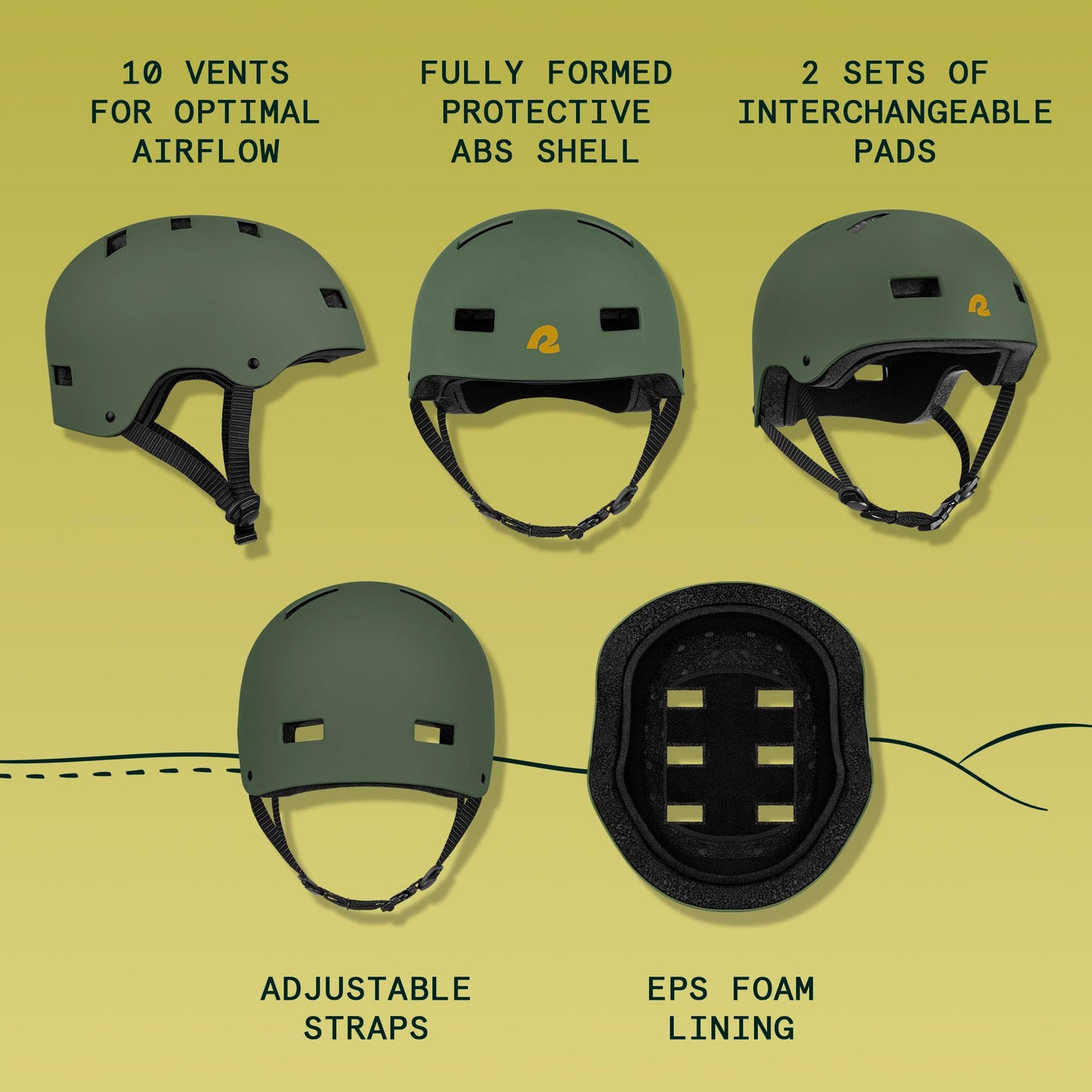 Retrospec Dakota Bicycle / Skateboard Helmet for Adults - Commuter, Bike, Skate, Scooter, Longboard & Incline Skating - Highly Protective & Premium Ventilation- Large -Matte Forest