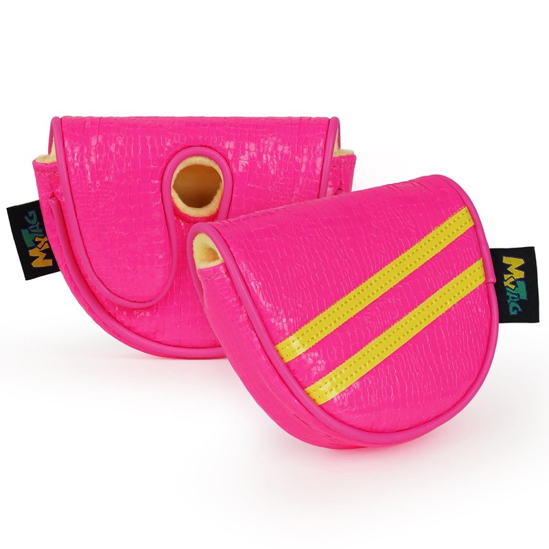 mytag Center Shaft Mallet Putter Cover for LAB OZ1 Putter, Putter Headcover for Women Magnetic Closure Shiny Pink